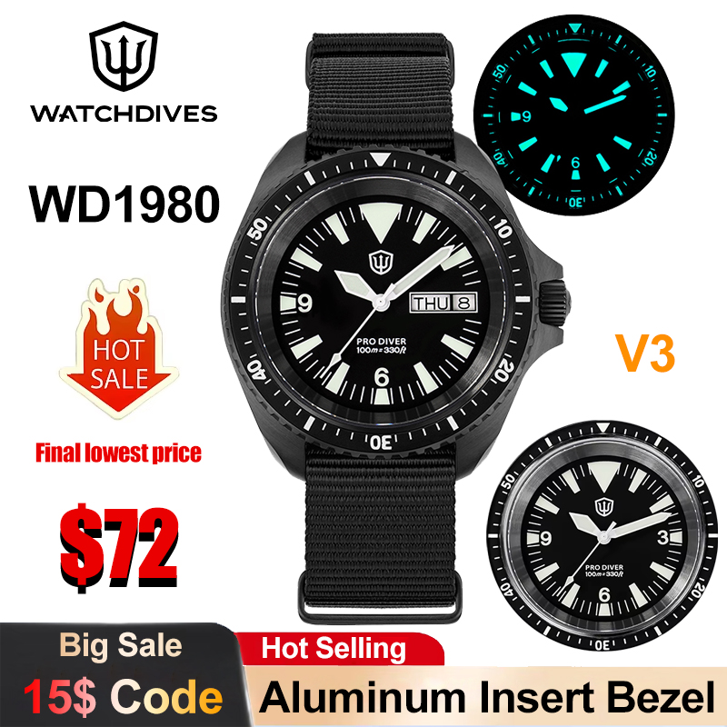 Smartwatch Vintage Watches For Men - Watchdives WD1980 V3 Quartz Watch VH31