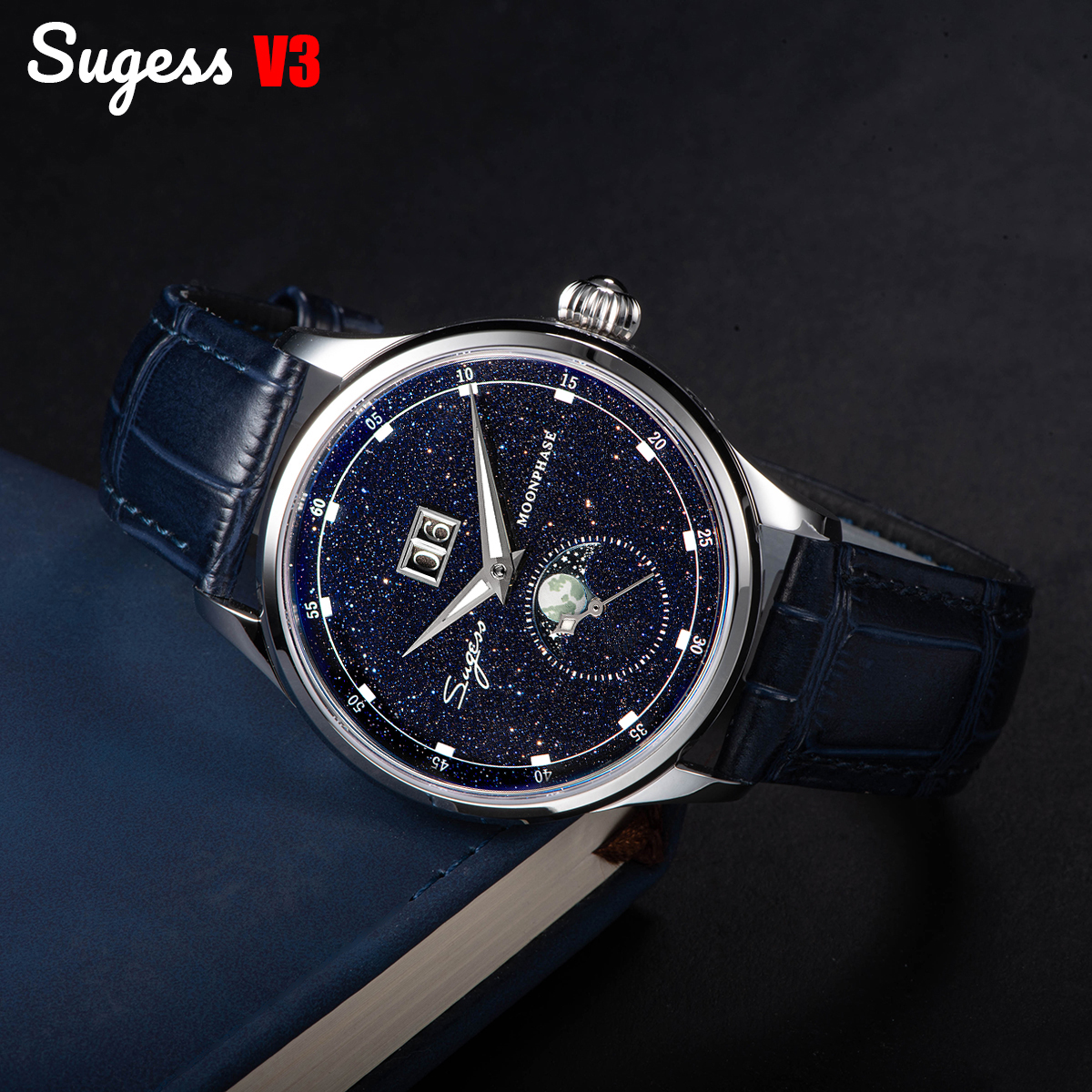 Tide Watch Surf - Sugess Moonphase Watch of Men 40mm