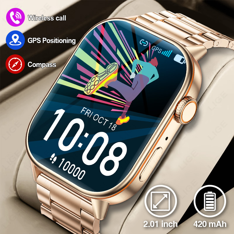 Smartwatch Digital Watches For Women - LIGE New Outdoor GPS Sports Smart
