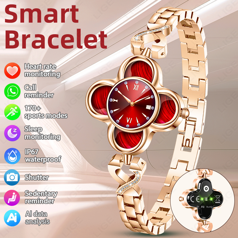 Smartwatch Digital Watches For Women - LIGE Quartz Smartwatch AI Bracelet Women