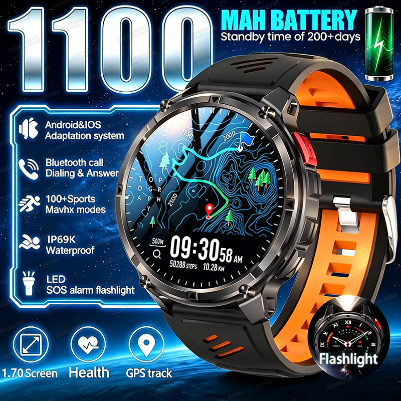 Smartwatch Rugged Watches For Men - 2026 New T-Rex3 Pro GPS Tracker