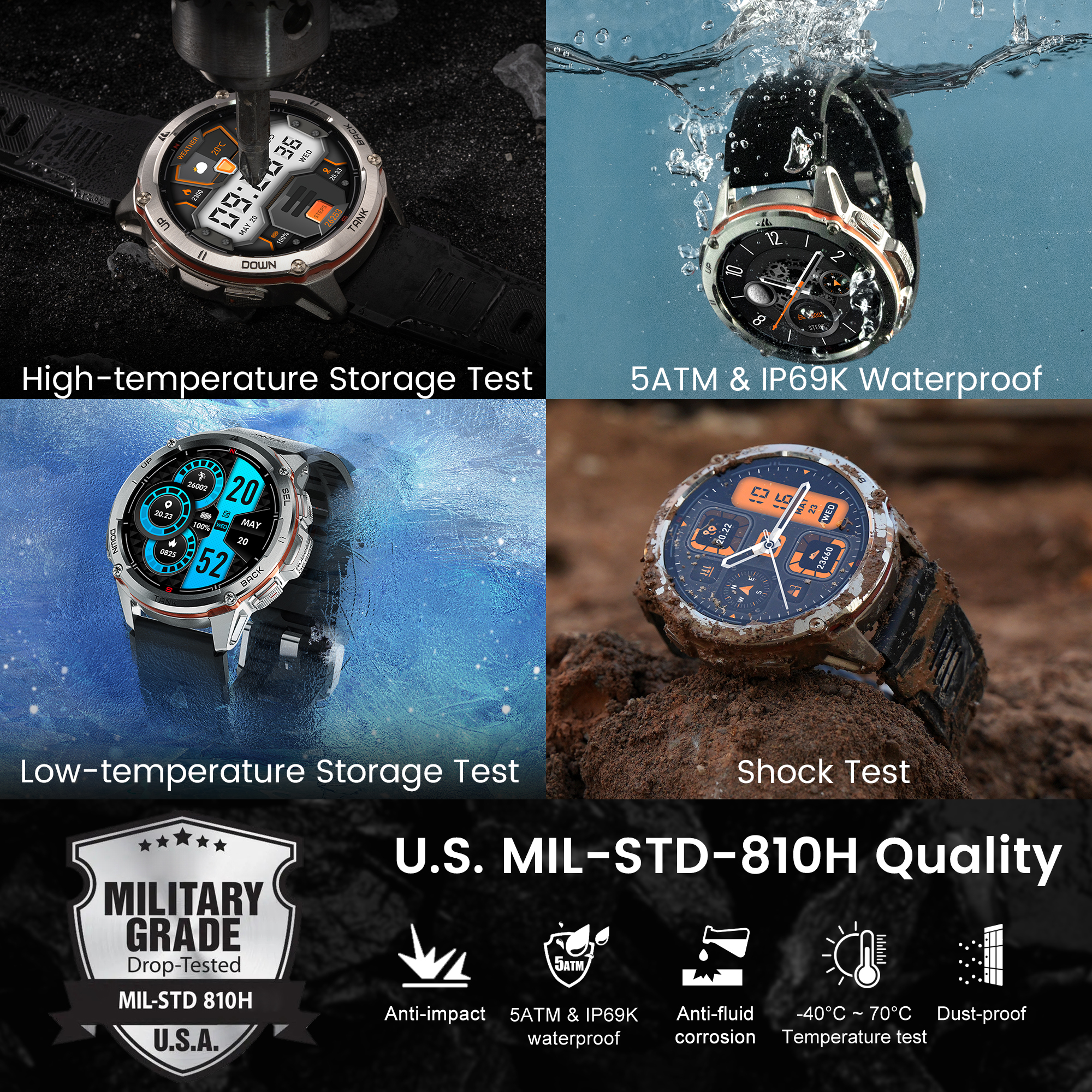 KOSPET TANK T3 Ultra Rugged GP - Smartwatch Rugged Watches For Men avis et prix