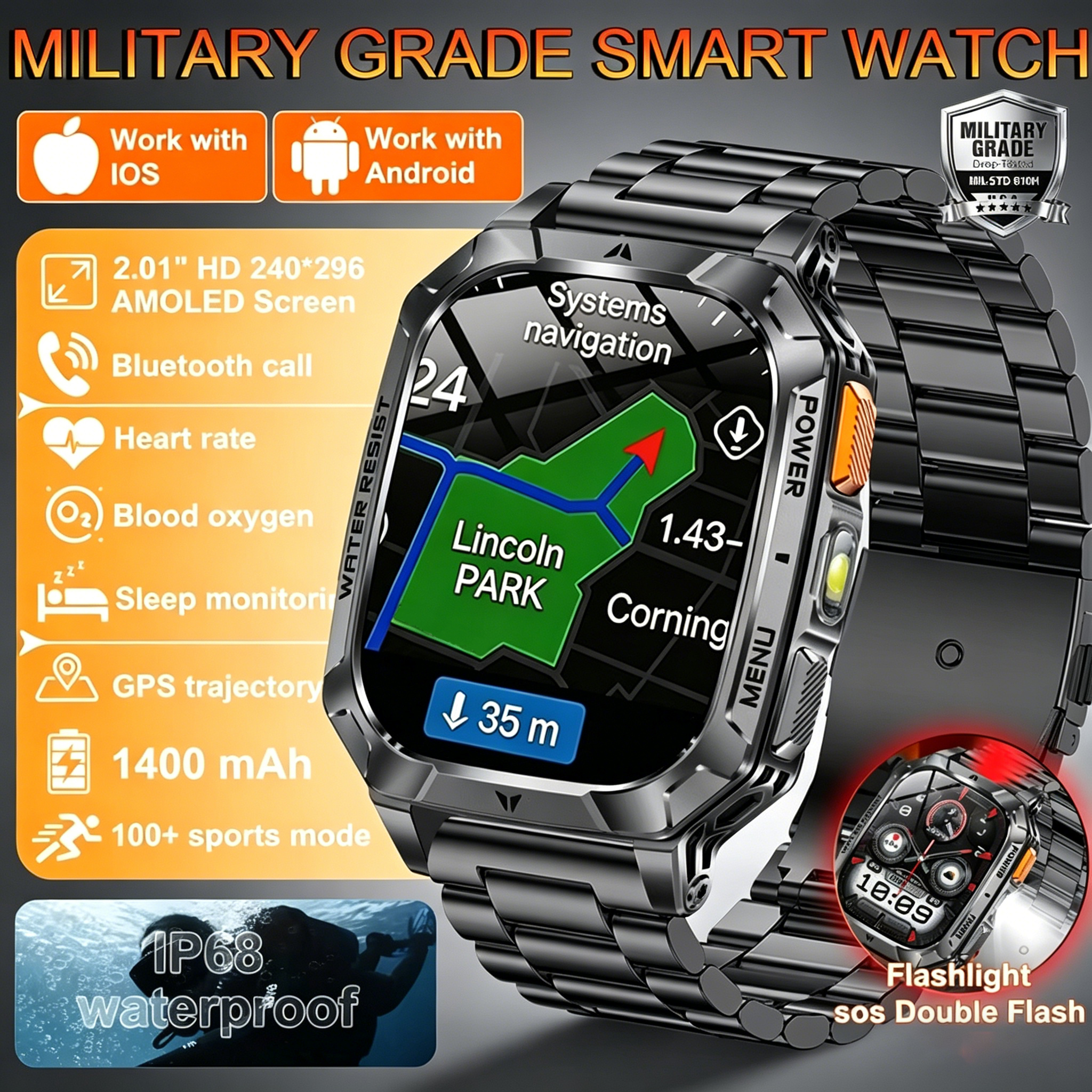 Hot Rugged Outdoor Smart Watch - Smartwatch Rugged Watches For Men avis et prix
