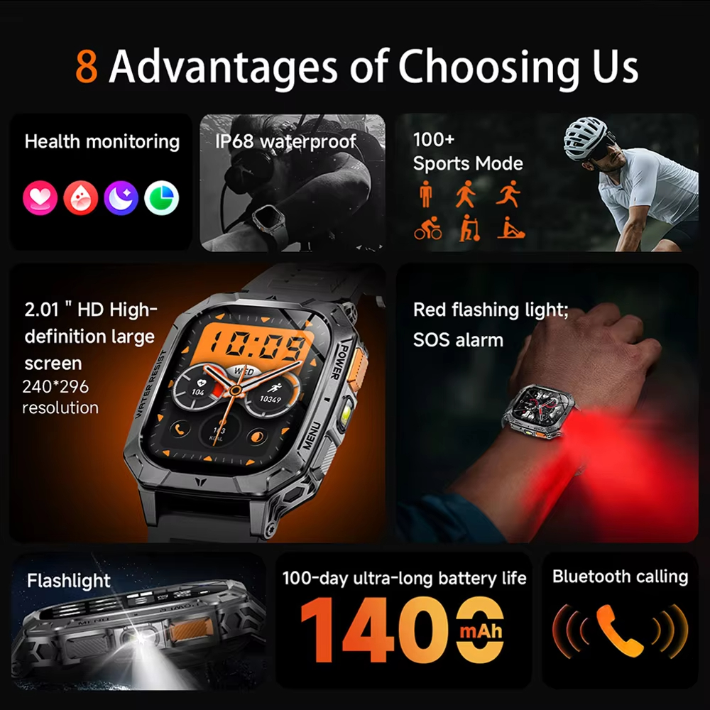 Hot Rugged Outdoor Smart Watch - Smartwatch Rugged Watches For Men avis et prix