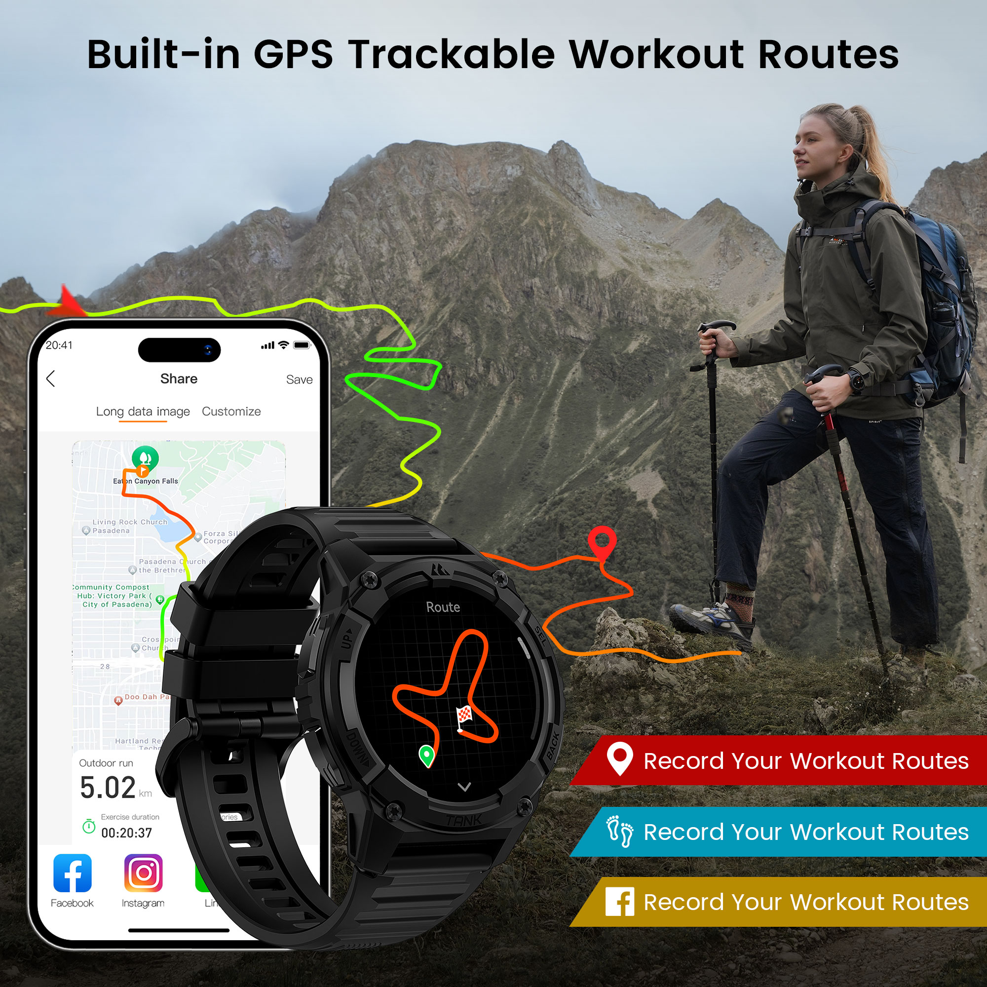 KOSPET TANK S2 GPS Smart Watch - Smartwatch Digital Watches For Women avis et prix