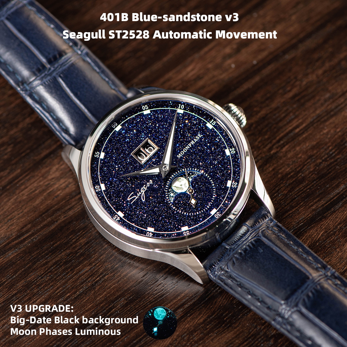 Sugess Moonphase Watch of Men  - Tide Watch Surf avis et prix