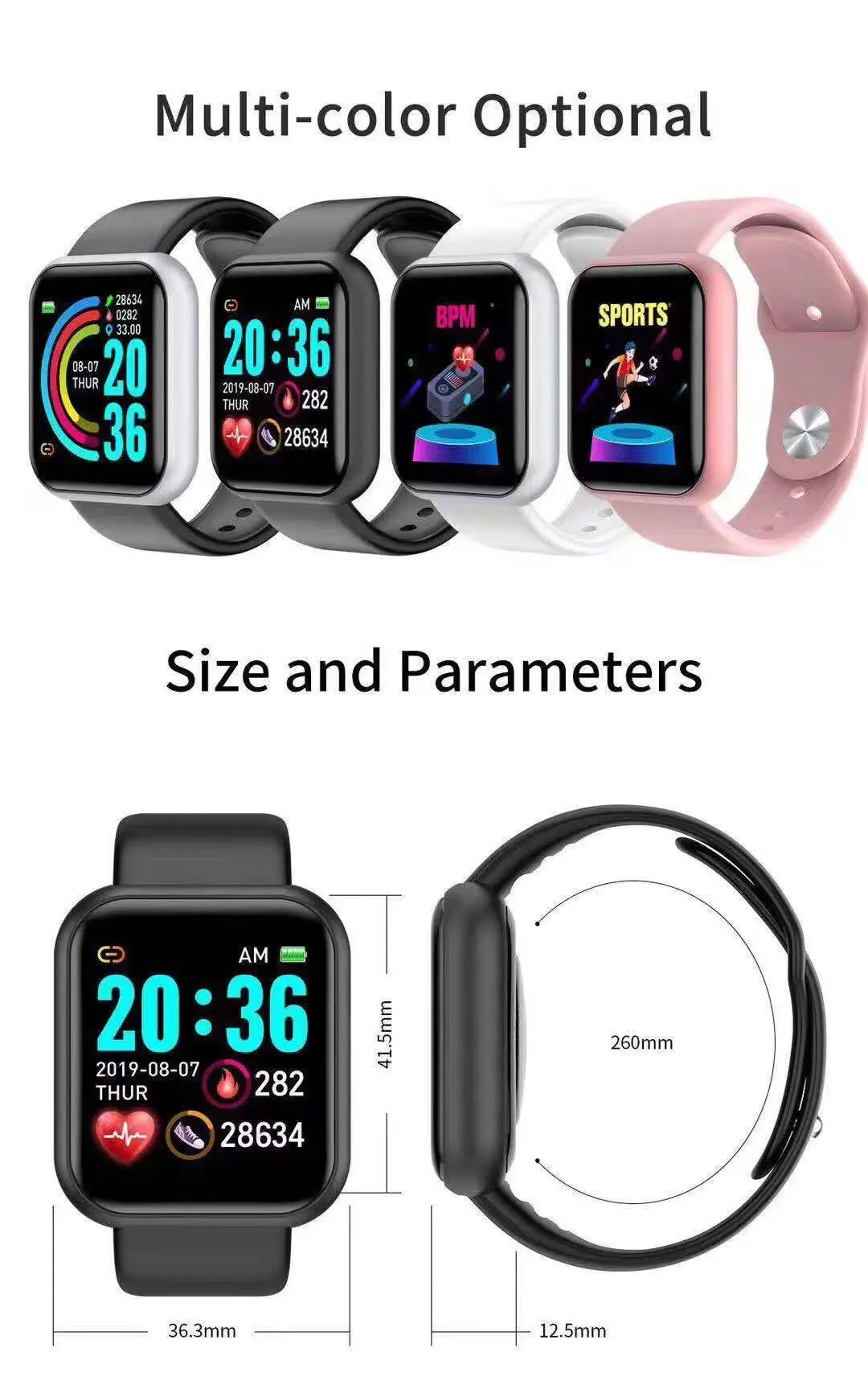 D20 Pro Smart Watch Men Y68 Sm - Watch Smart Y68 avis et prix