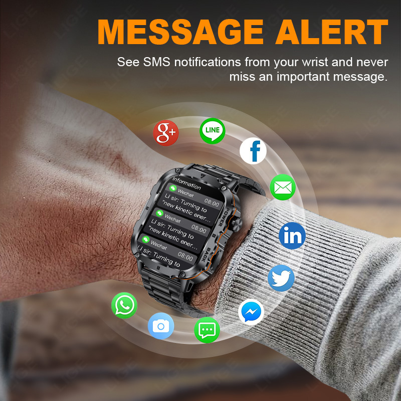 LIGE 2025 Rugged Military Smar - Smartwatch Rugged Watches For Men avis et prix