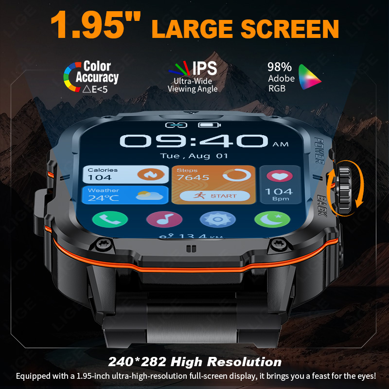 LIGE 2025 Rugged Military Smar - Smartwatch Rugged Watches For Men avis et prix
