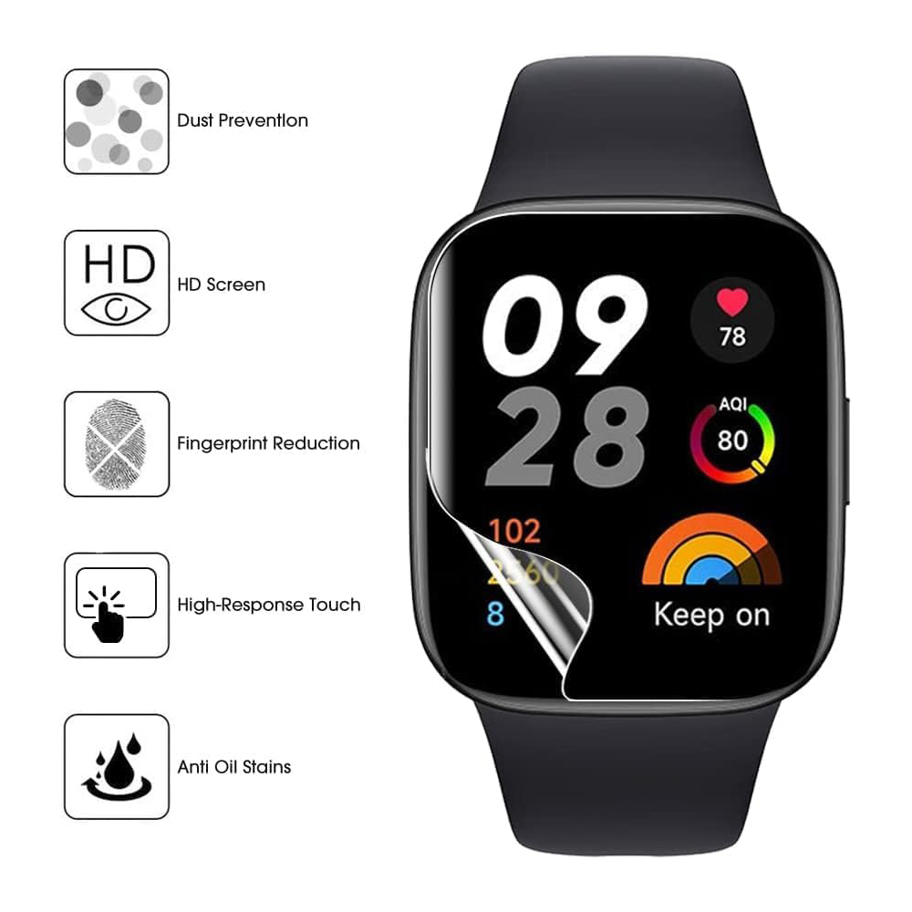 3/6pcs Hydrogel Protective Fil - Watch Redmi avis et prix