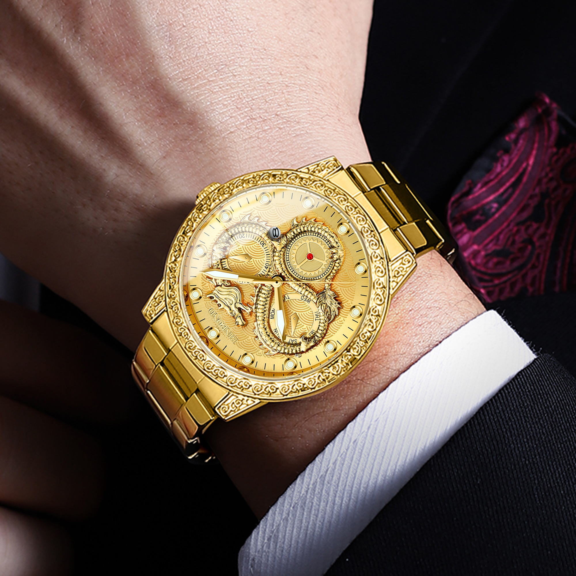 BINBOND Dragon vintage luxury  - Smartwatch Vintage Watches For Men avis et prix