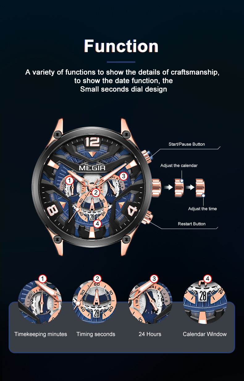 MEGIR Men's Sports Chronograph - Smartwatch Army Watches For Men avis et prix