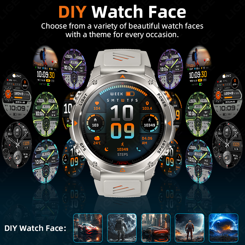 LIGE Rugged GPS Track Smart Wa - Smartwatch Rugged Watches For Men avis et prix