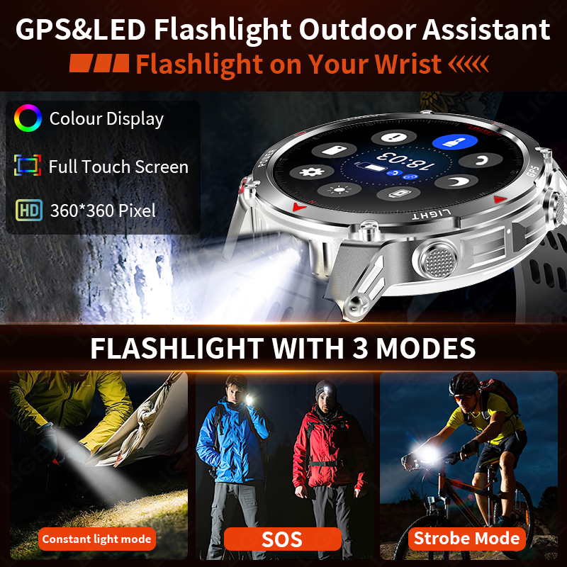 LIGE Rugged GPS Track Smart Wa - Smartwatch Rugged Watches For Men avis et prix