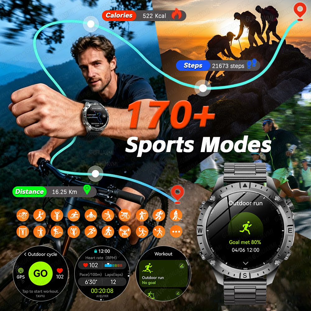 New Men Army grade Built-in GP - Smartwatch Army Watches For Men avis et prix