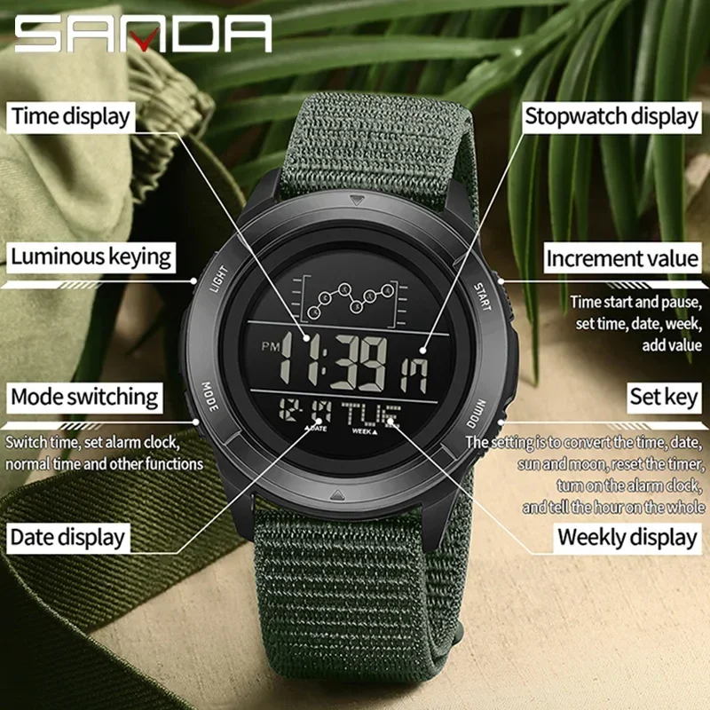 SANDA Military Sport Man Watch - Tide Watch Surf avis et prix