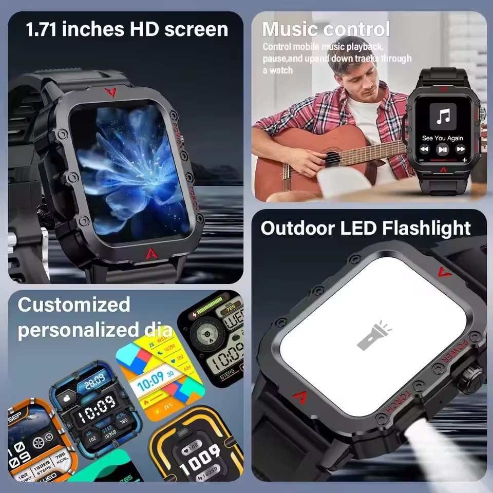 New Rugged Military GPS Track  - Smartwatch Rugged Watches For Men avis et prix