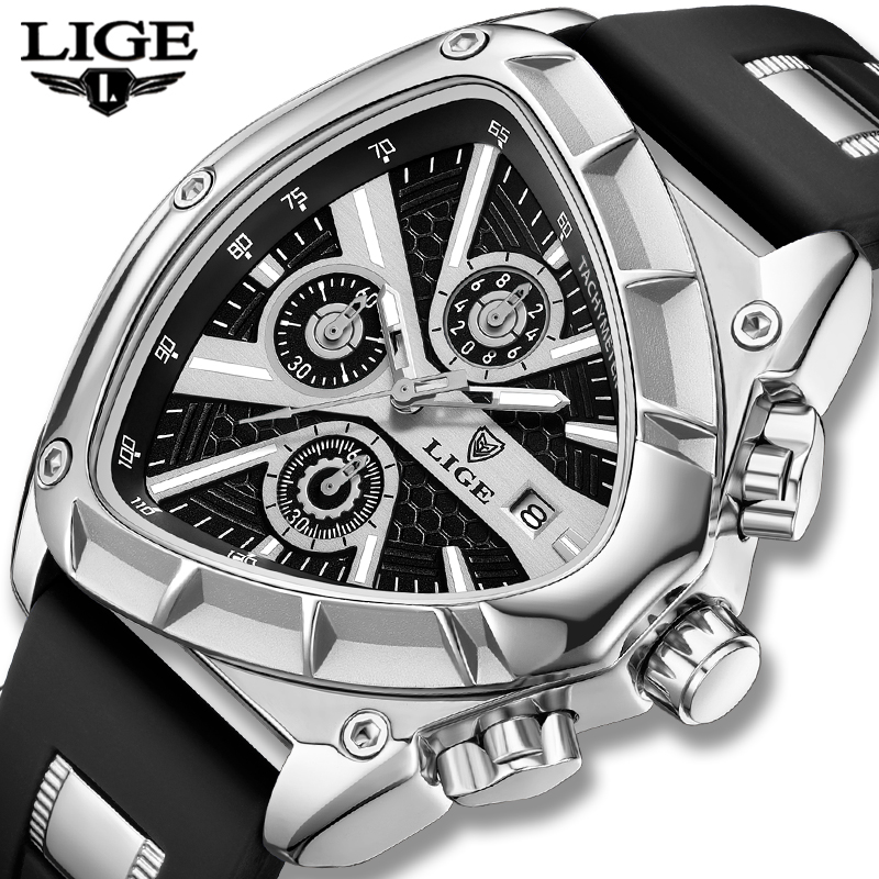 LIGE Fashion Men Watch Triangl - Smartwatch Army Watches For Men avis et prix