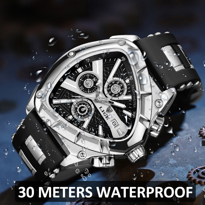 LIGE Fashion Men Watch Triangl - Smartwatch Army Watches For Men avis et prix