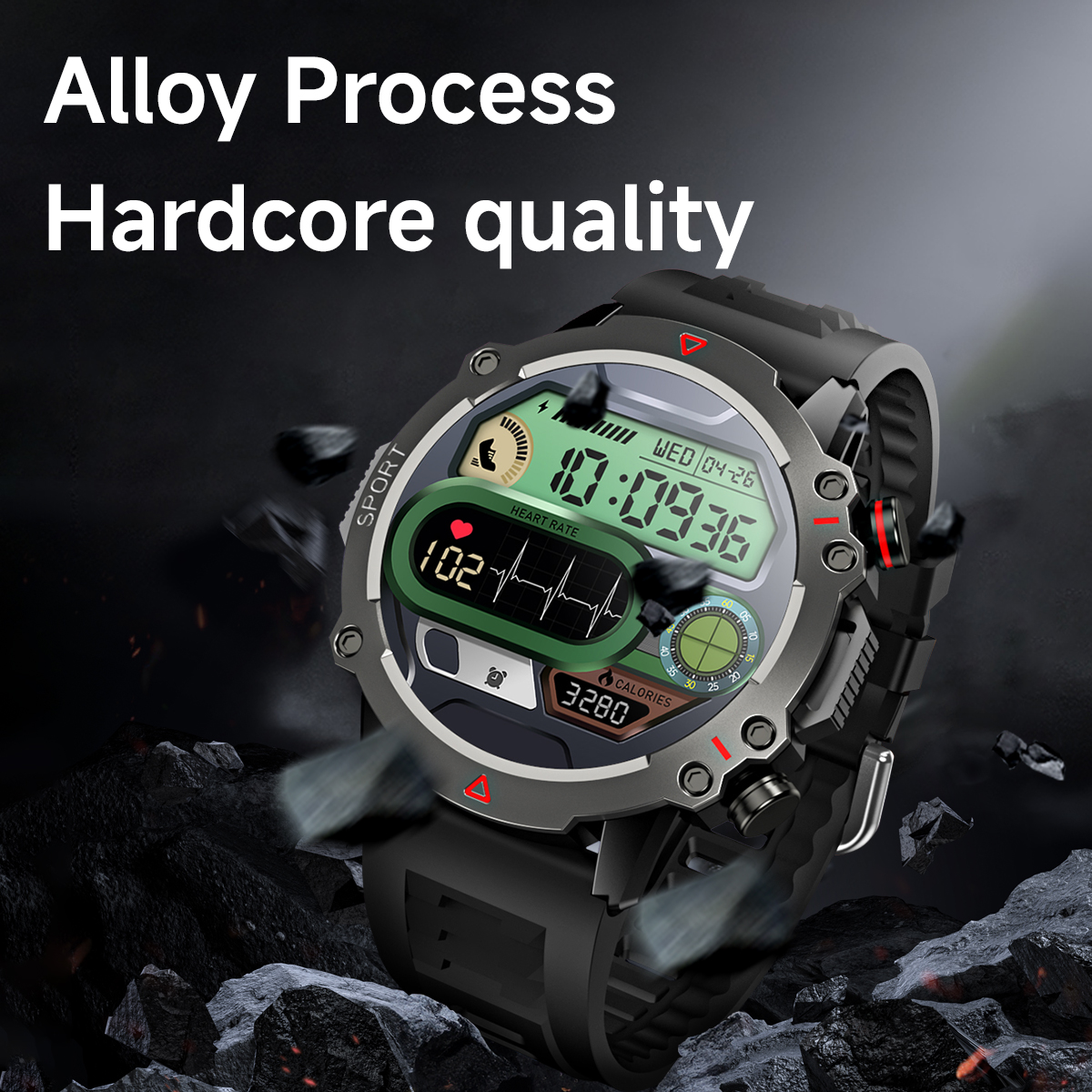 AMOLED SmartWatch Rugged Milit - Smartwatch Rugged Watches For Men avis et prix
