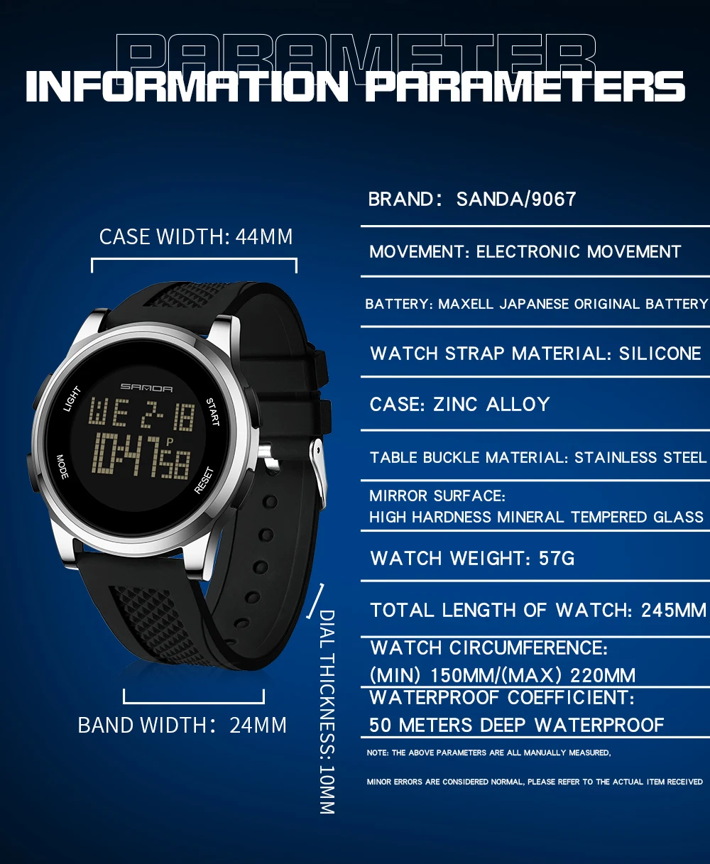 SANDA 9067 Digital Watch Men M - Smartwatch Army Watches For Men avis et prix