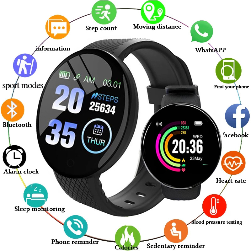 D18 Smart Watch Heart Rate Mon - Watch Smart Y68 avis et prix