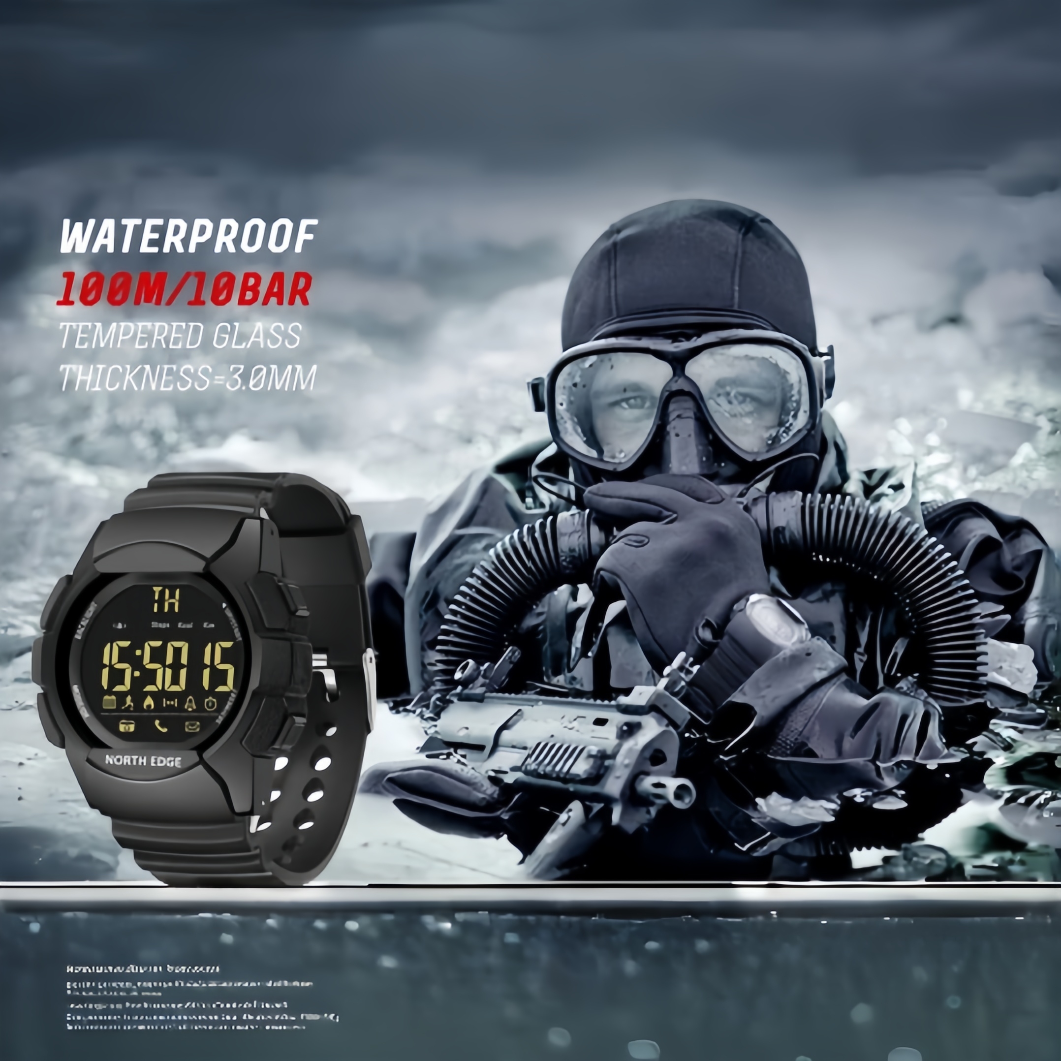 Men's Watch Military Water Res - Smartwatch Army Watches For Men avis et prix