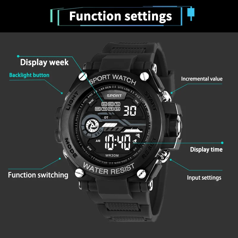 YIKAZE Men's Sports Watch Wate - Tide Watch Surf avis et prix