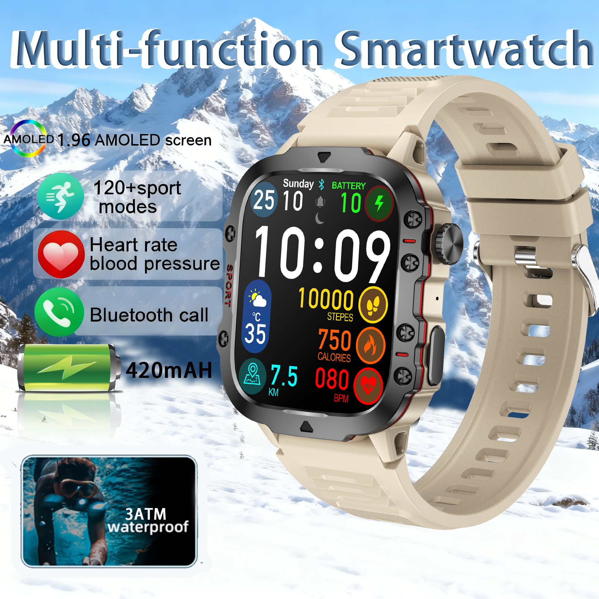 Rugged Military SmartWatch Men - Smartwatch Rugged Watches For Men avis et prix