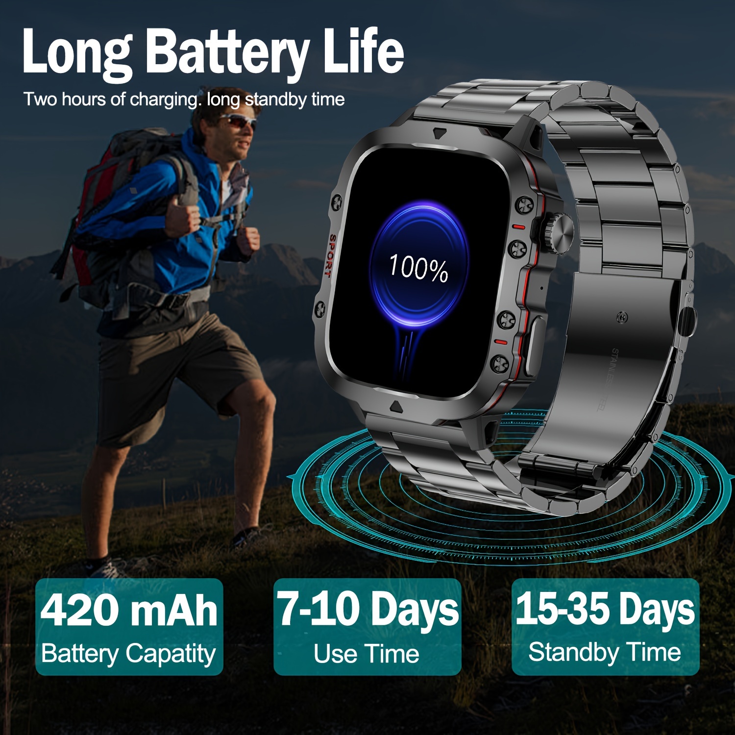 Rugged Military SmartWatch Men - Smartwatch Rugged Watches For Men avis et prix