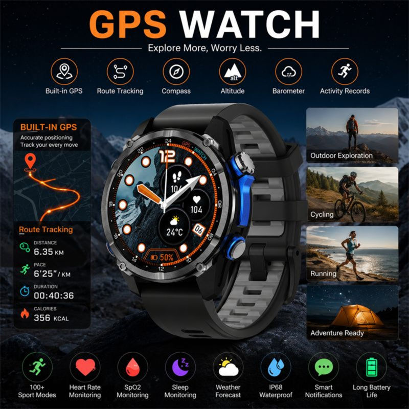 2026 New Army grade TANK GPS O - Smartwatch Army Watches For Men avis et prix