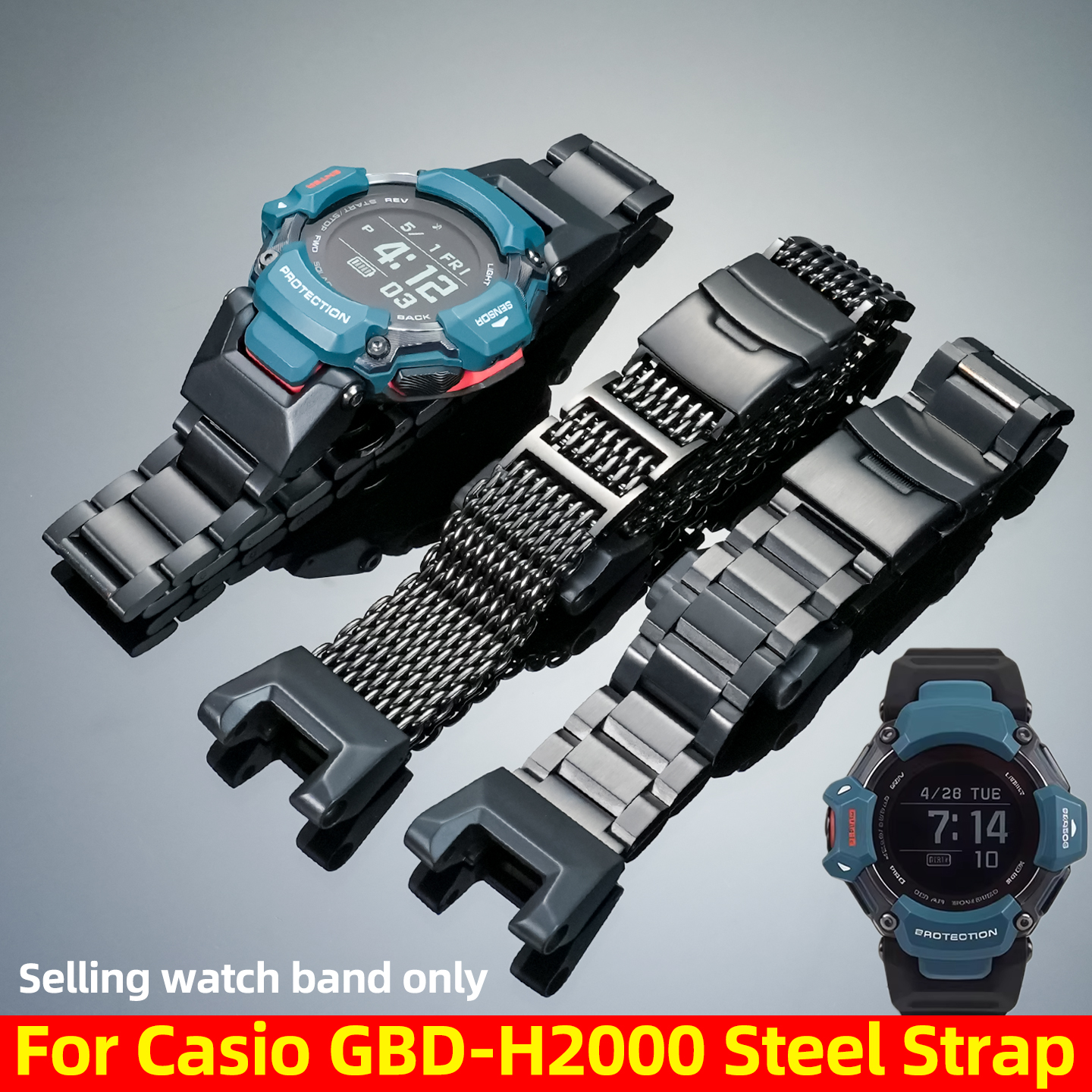 10 style Black steel Strap For - Smartwatch Casio Watches For Men avis et prix